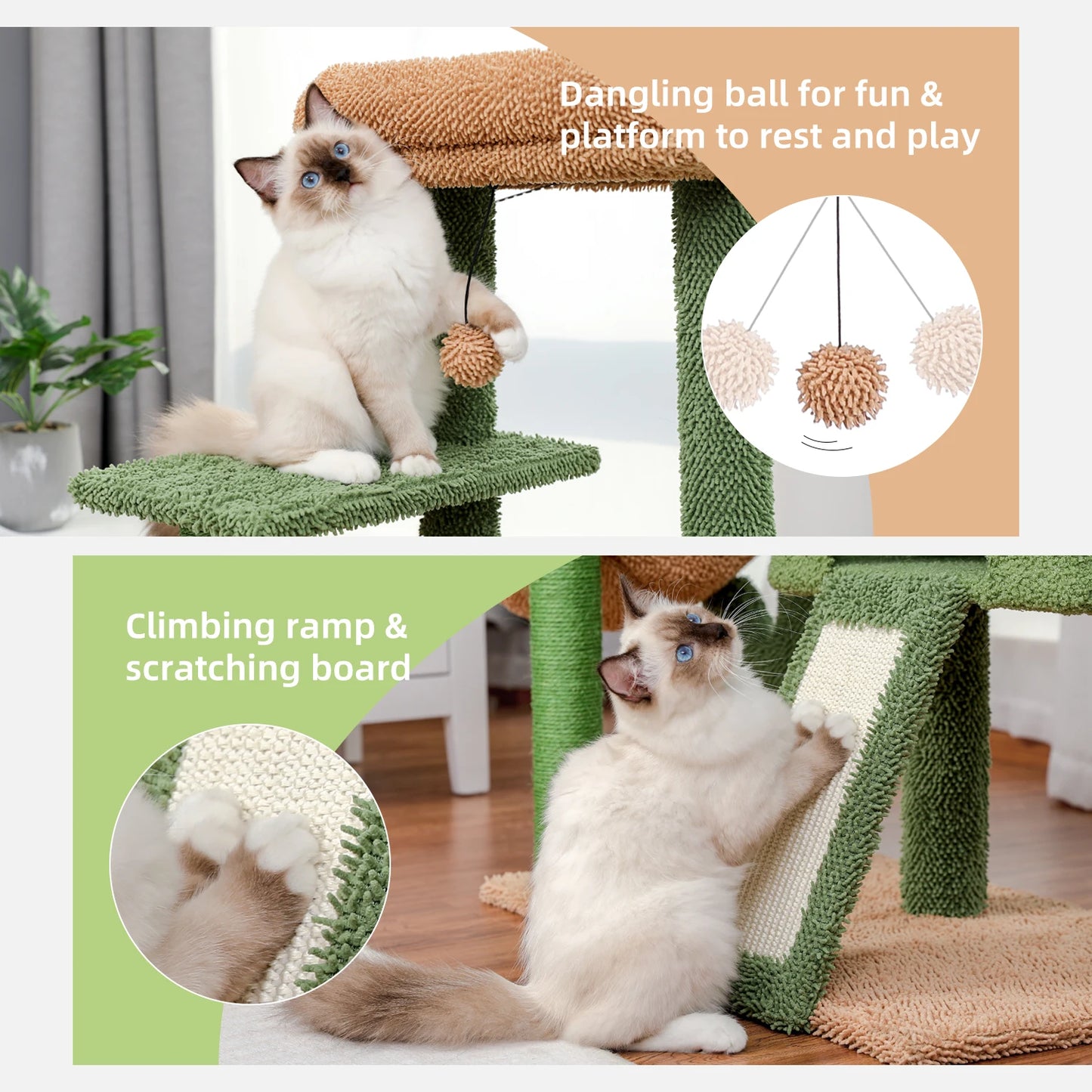 Cozy Condo for Indoor Cats Cat Climbing Stand with Plush Perch