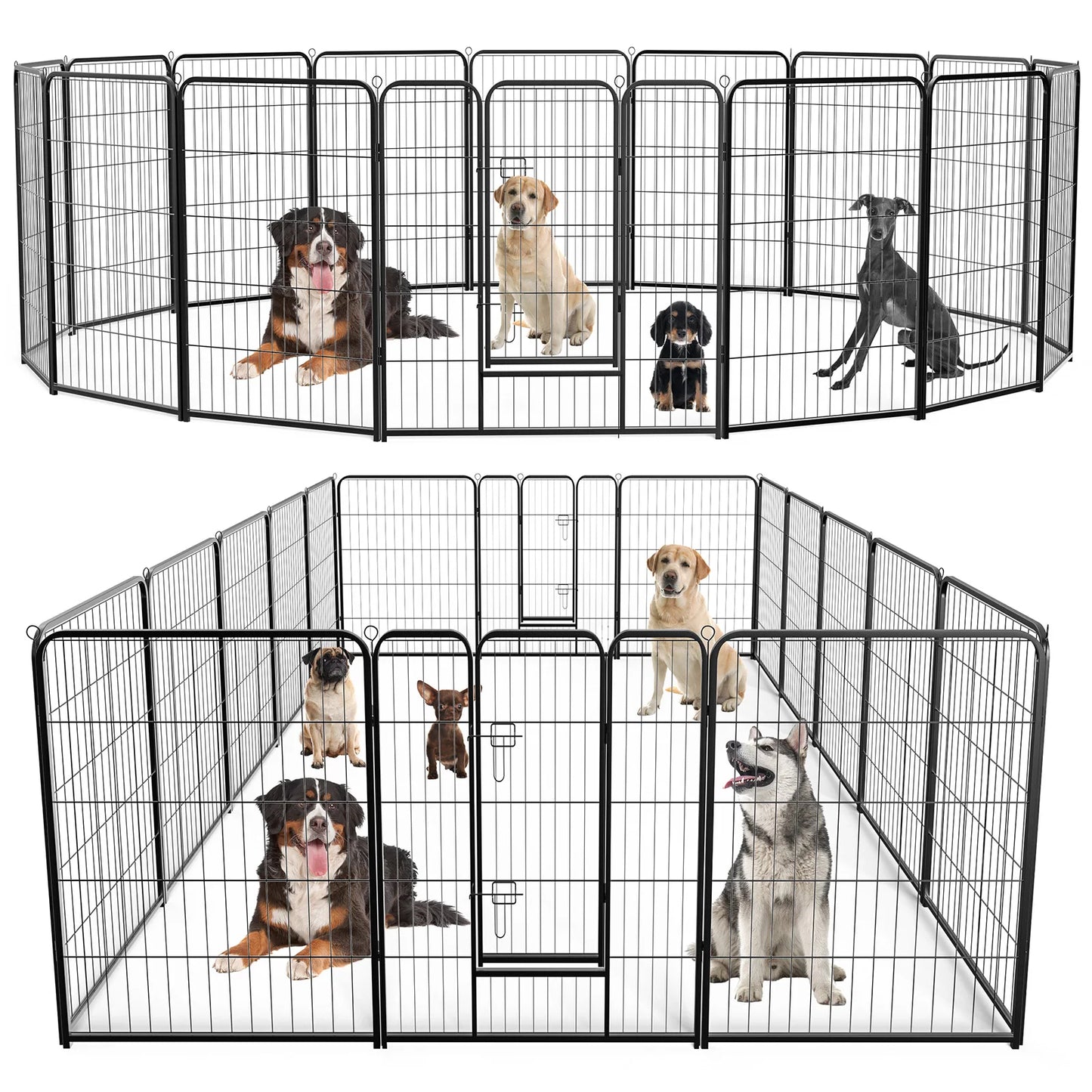 16-Panel indoor/outdoor dog playpen.