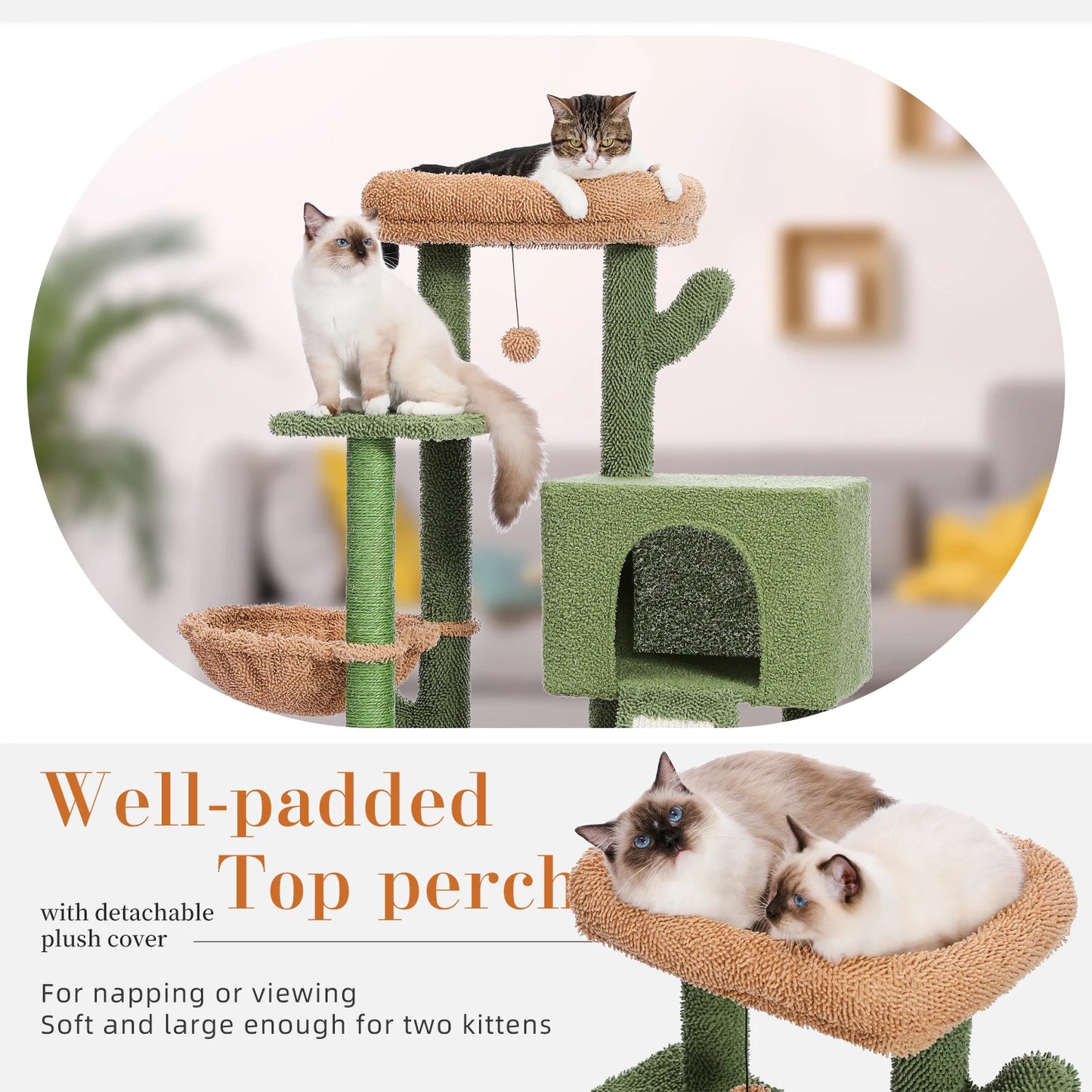 Cozy Condo for Indoor Cats Cat Climbing Stand with Plush Perch