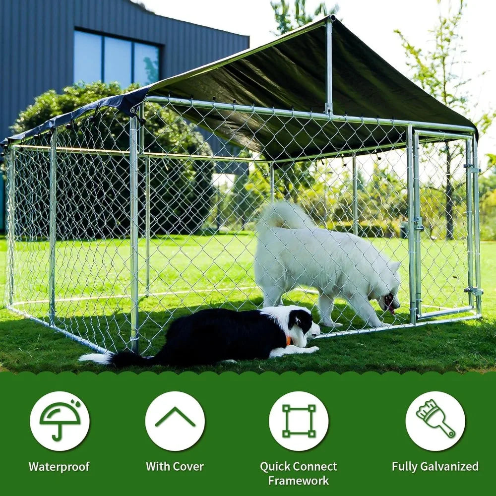 Outdoor Heavy Duty Dog Kennel Steel Fence with Secure Lock