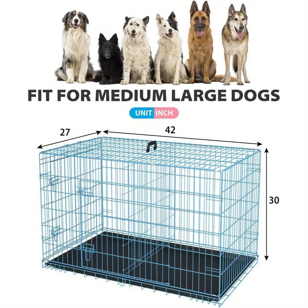 Folding wire kennel for large dog