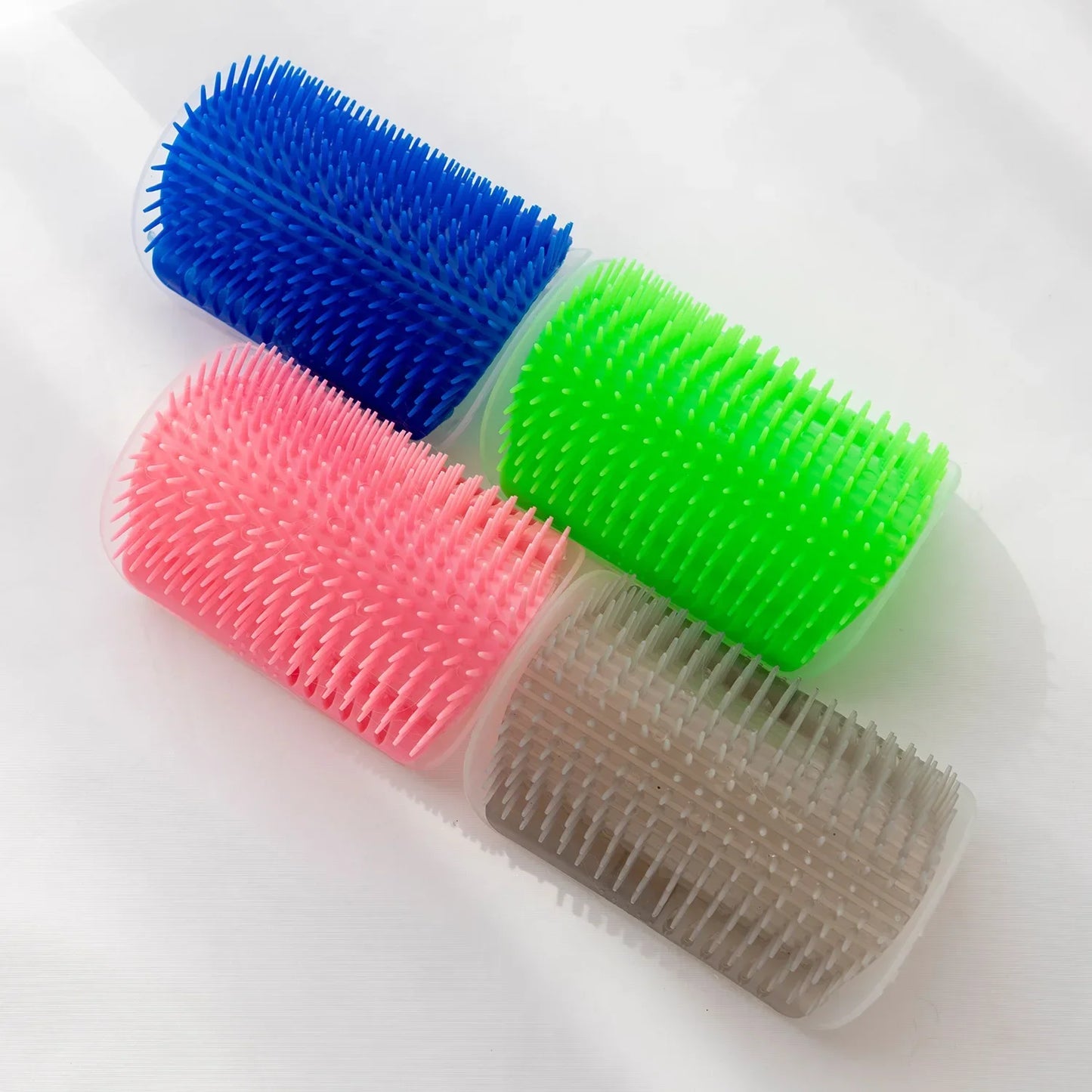 Cat Grooming and Accessory Products: Self-Grooming Wall Brushes, Corner Scrapers and Styling Tools