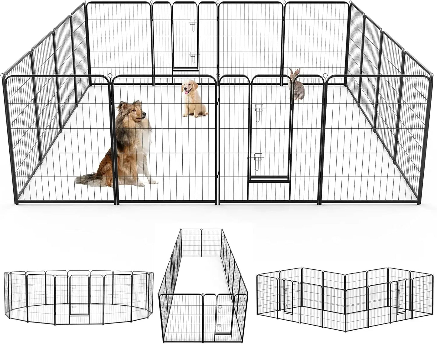 Dog Playpen Indoor/Outdoor Fence 16 Panel 40" Height