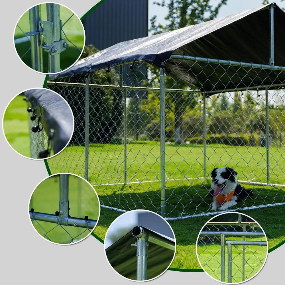 Outdoor Heavy Duty Dog Kennel Steel Fence with Secure Lock