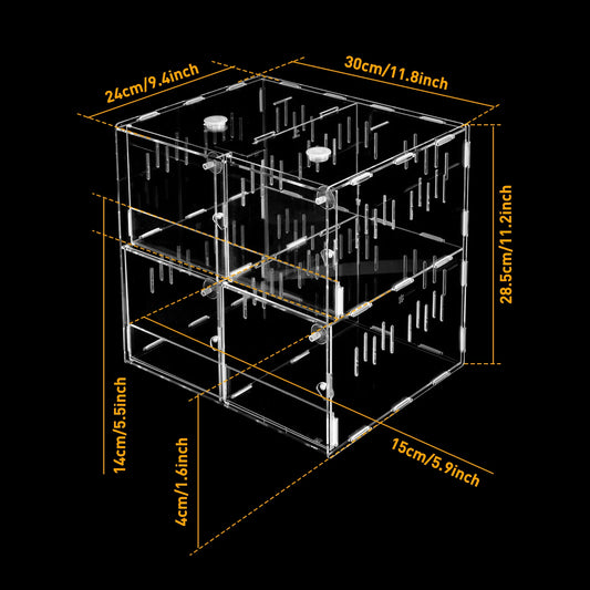 4 Grids Acrylic Pet Reptile Cage