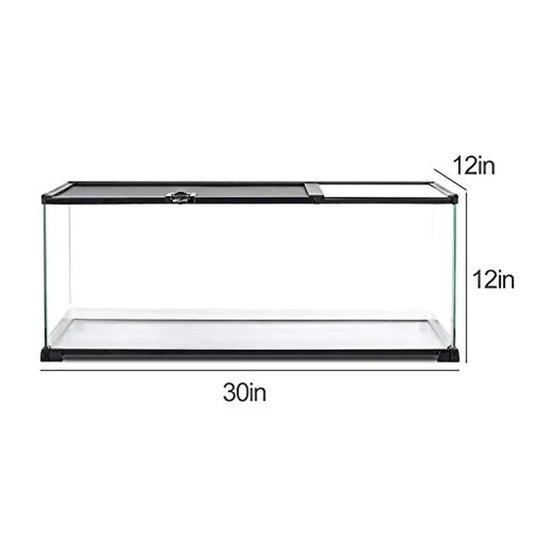 20 Gallon Dual Top Sliding Glass Terrarium Waterproof PVC Tray