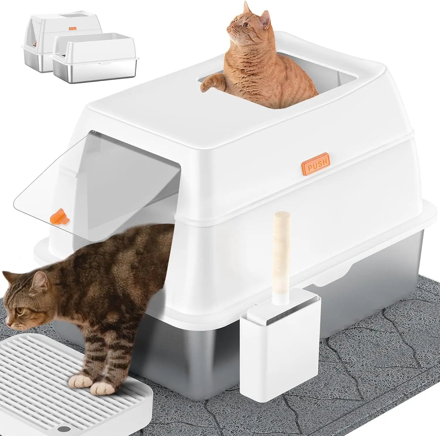 Premium Enclosed Metal Litter Box: