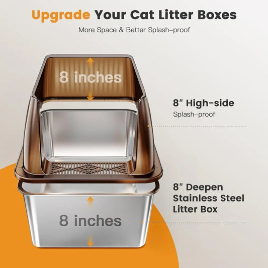 16” XL Stainless Steel Cat Litter Box Enclosure