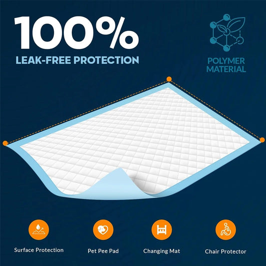 100 17.7"x13" inch 6-layer protective structure Disposable absorbent dog training pads