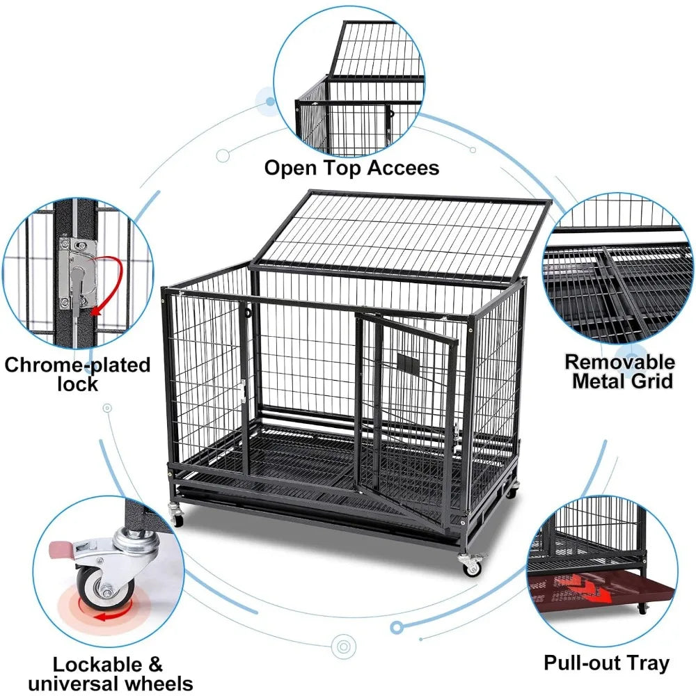 Folding Collapsible Heavy Duty Dog Crate