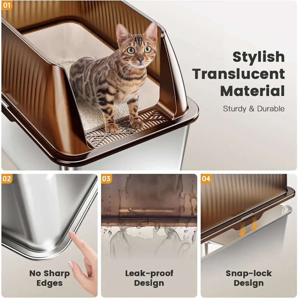 16” XL Stainless Steel Cat Litter Box Enclosure