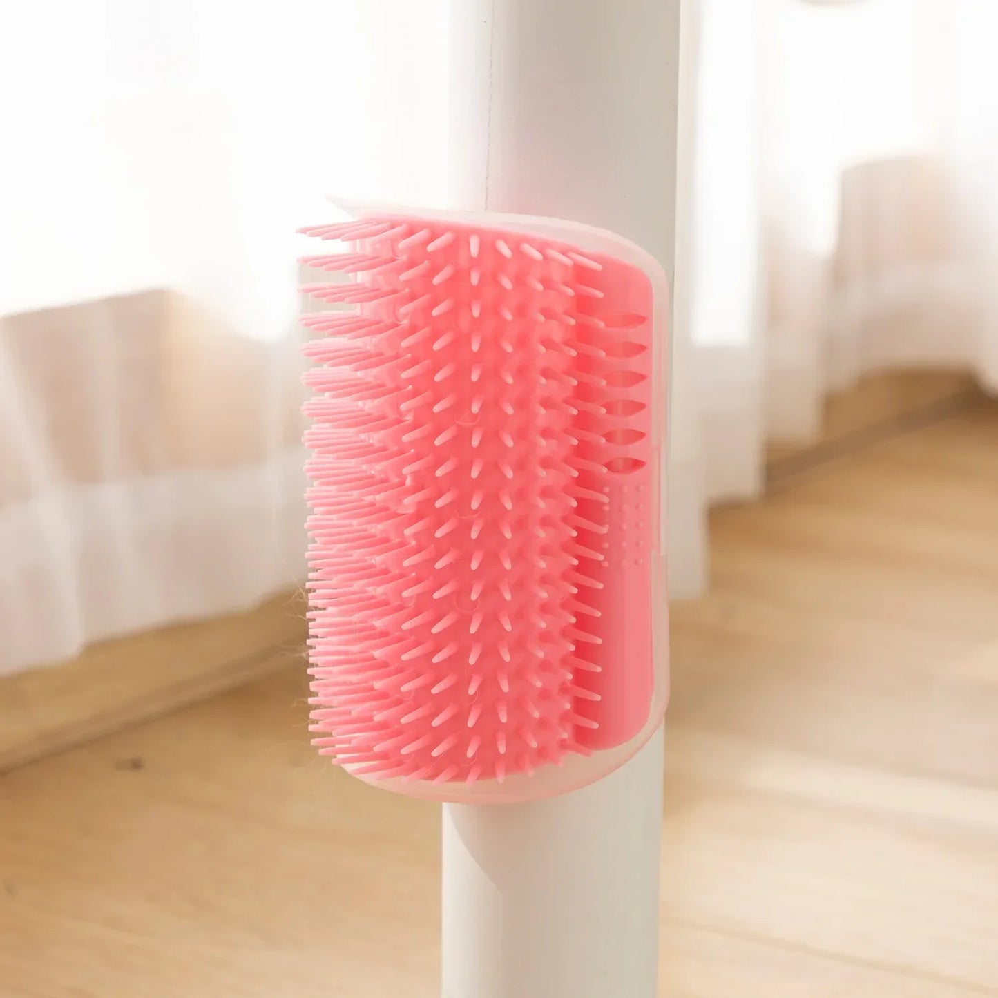 Cat Grooming and Accessory Products: Self-Grooming Wall Brushes, Corner Scrapers and Styling Tools