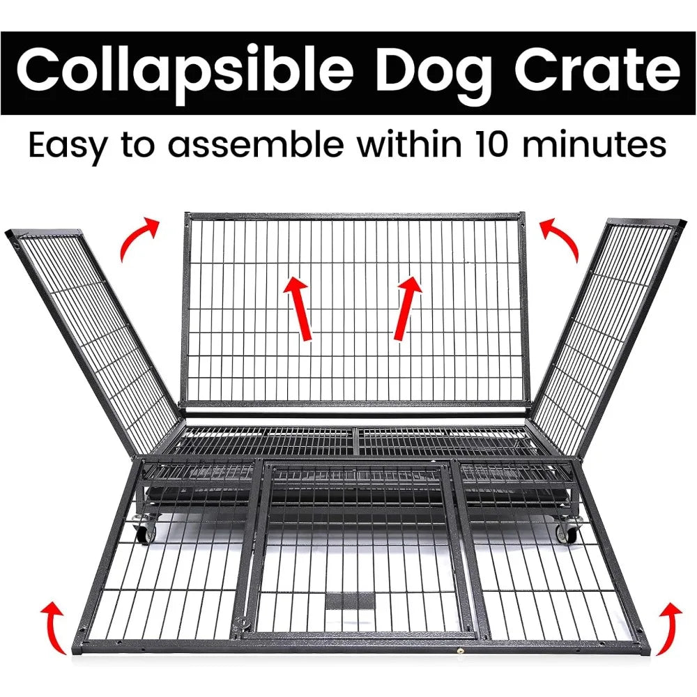 Folding Collapsible Heavy Duty Dog Crate