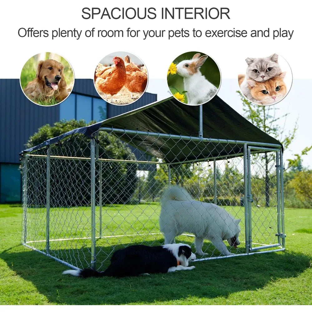 Outdoor Heavy Duty Dog Kennel Steel Fence with Secure Lock