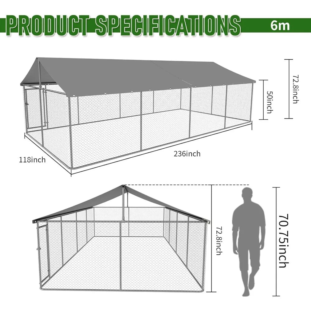 Outdoor Heavy Duty Dog Kennel Steel Fence with Secure Lock