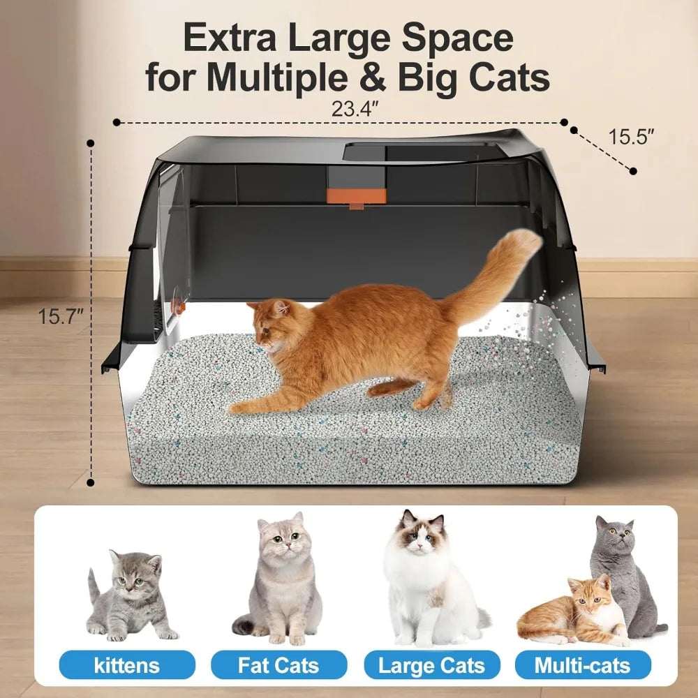 Premium Enclosed Metal Litter Box: