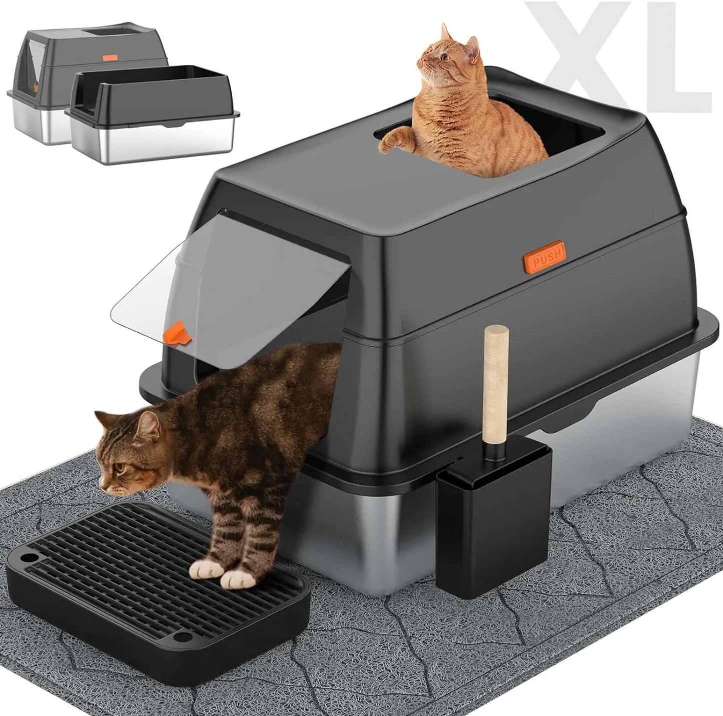 Premium Enclosed Metal Litter Box: