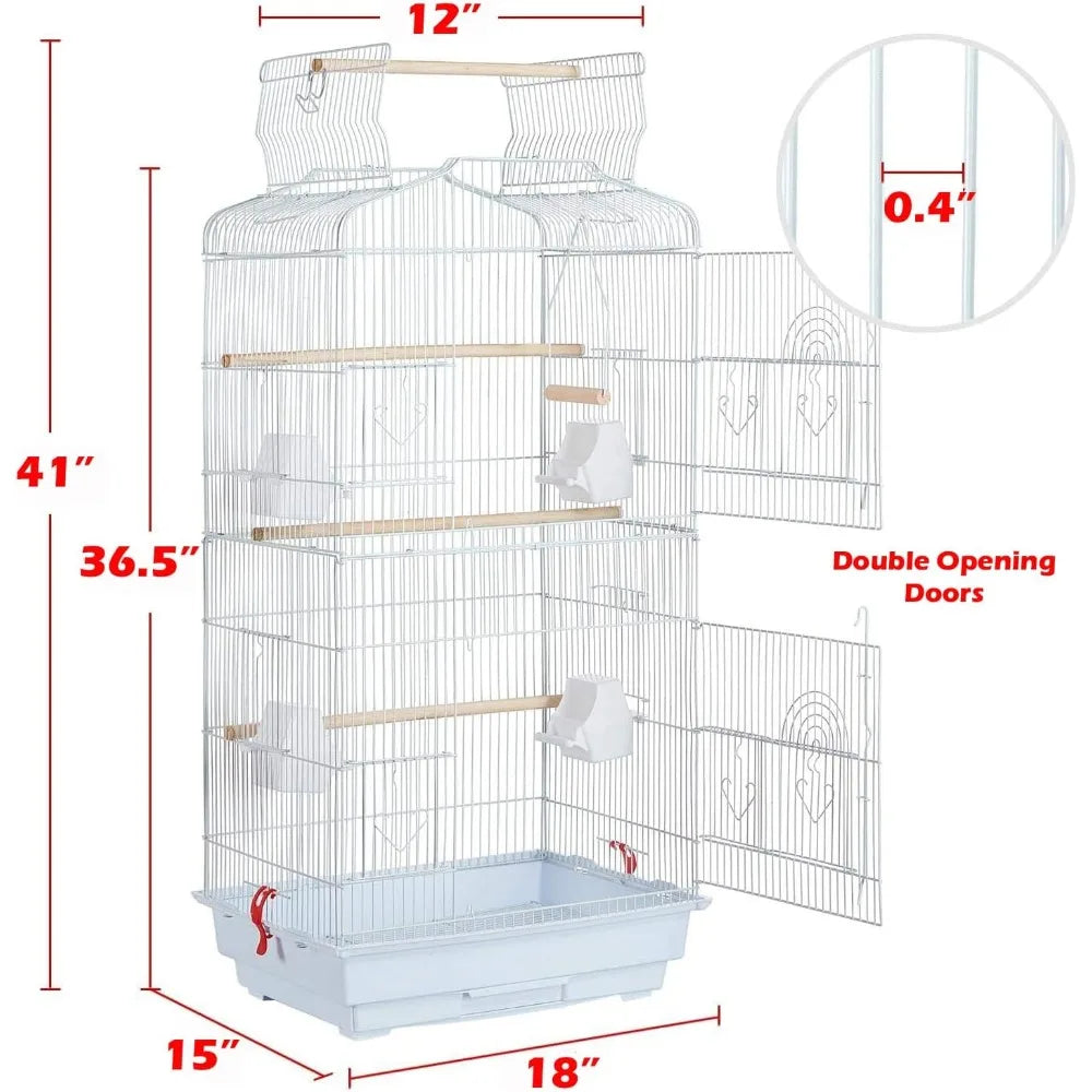 Large Birdcage with Detachable Rolling Stand