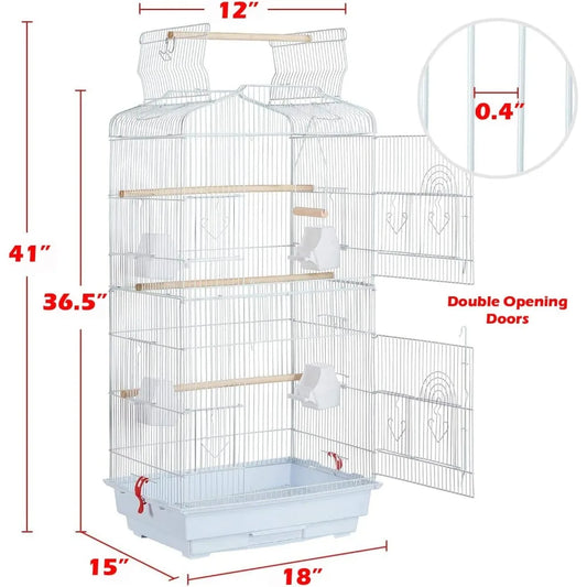 Large Birdcage with Detachable Rolling Stand