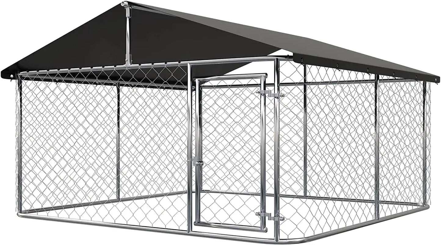 Outdoor Heavy Duty Dog Kennel Steel Fence with Secure Lock