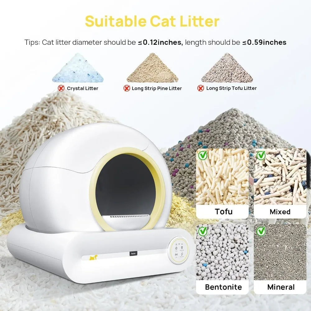 Automatic Cat Litter Box Self Cleaning, Smart  Litter Box